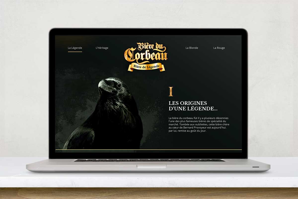 Création et développement du site internet Bière du Corbeau